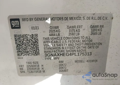 2023 Chevrolet Equinox Fwd Ls from USA, damaged, VIN 3GNAXHEG4PL175313
